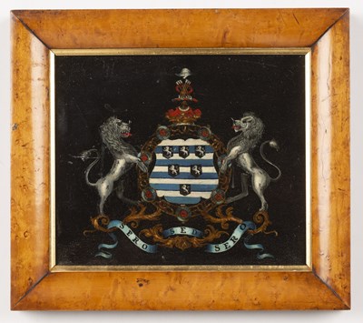 Lot 132 - Heraldic crest study with motto 'Sero Sed Sero'...