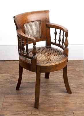 Lot 80 - Child's elbow chair 19th Century, with a cane...