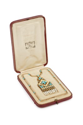 Lot 34 - A late Victorian turquoise and seed pearl...