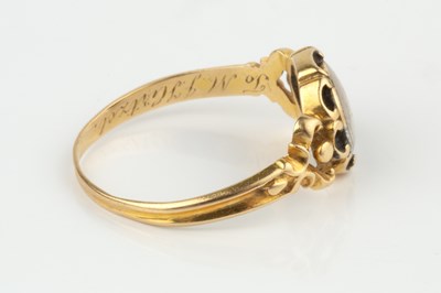 Lot 32 - A 19th century gold memorial ring, having...