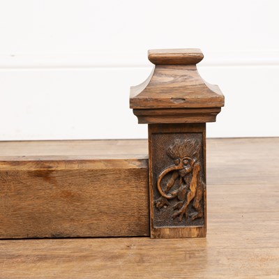 Lot 48 - Yorkshire School oak, fire surround or guard,...