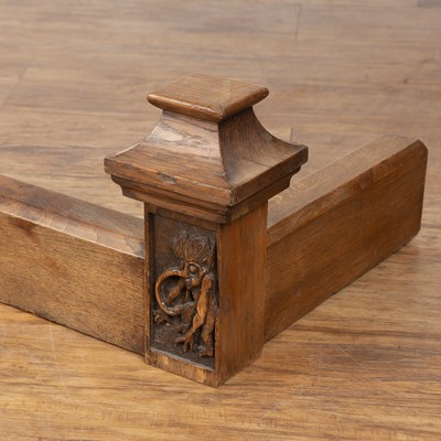 Lot 48 - Yorkshire School oak, fire surround or guard,...