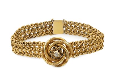 Lot 92 - An Austro Hungarian gold bracelet, of flexible...