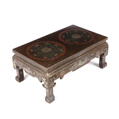 Lot 126 - A 19th century chinoiserie lacquered low table...