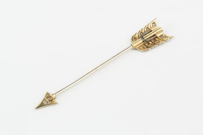 Lot 17 - A diamond set jabot pin, in the form of an...