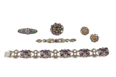 Lot 20 - An Arts & Crafts design amethyst and pearl set...