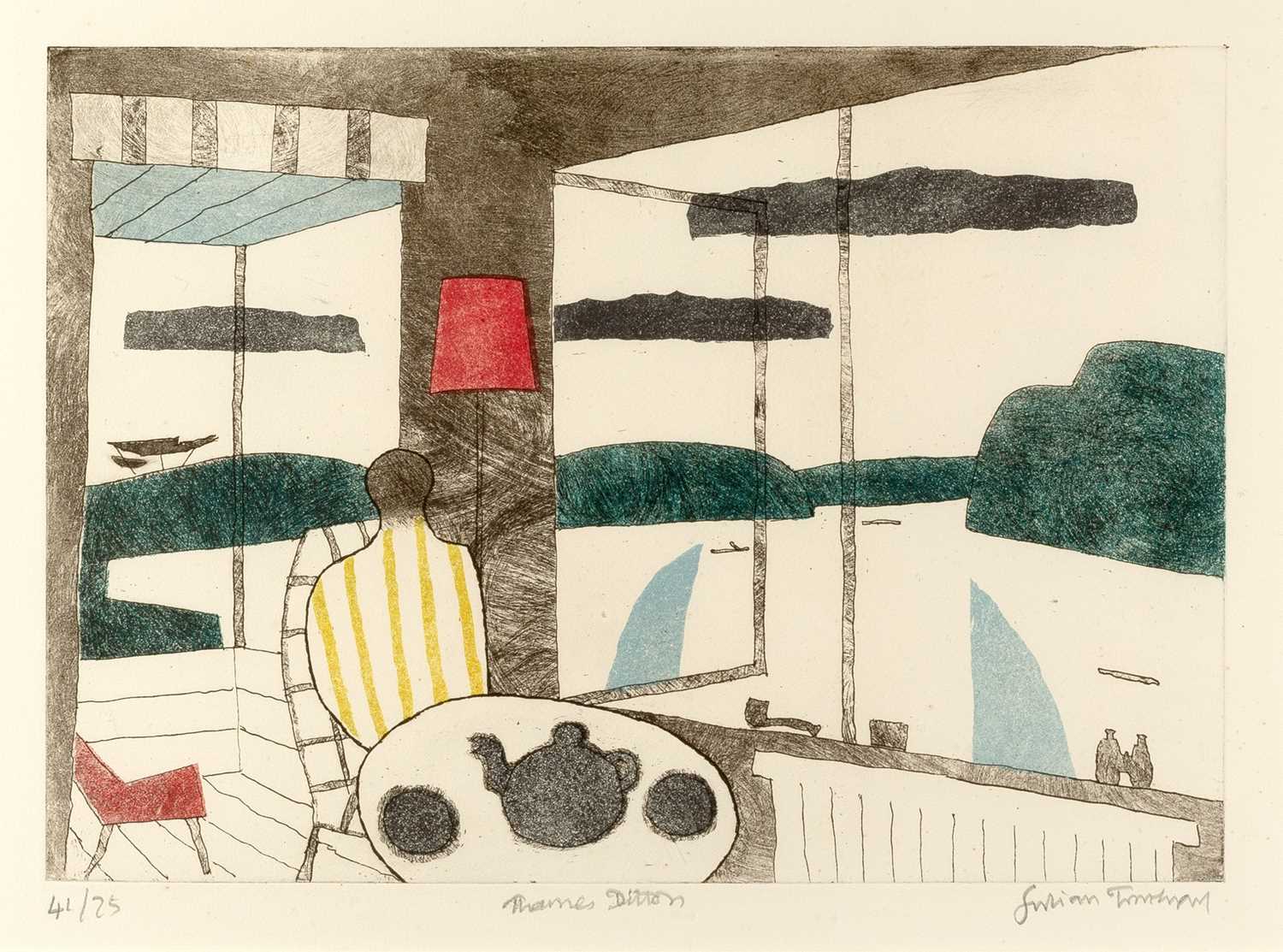 Lot 12 - Julian Trevelyan (1910-1988) Thames Ditton,...