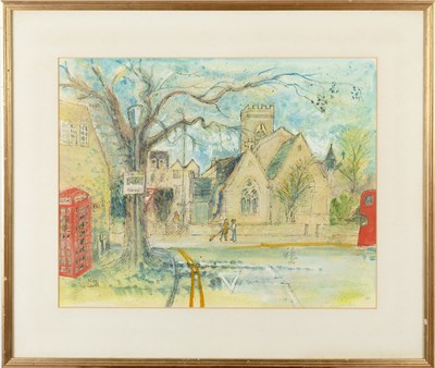 Lot 42 - Nina Carroll (1932-1990) Church, signed,...