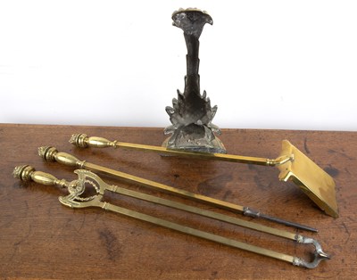 Lot 76 - Victorian brass door porter modelled as a...