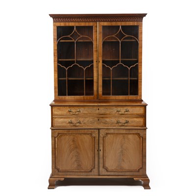 Lot 116 - A George III style mahogany secretaire...