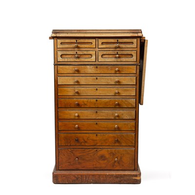 Lot 128 - A late Victorian walnut collectors cabinet of...