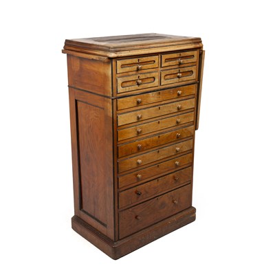 Lot 128 - A late Victorian walnut collectors cabinet of...