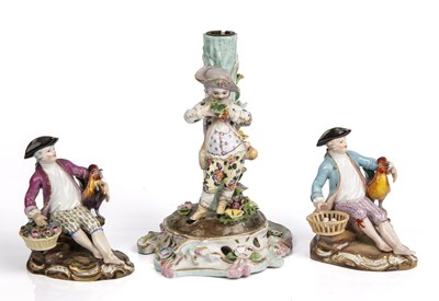 Lot 132 - Two Meissen porcelain figures, model 2973 of a...