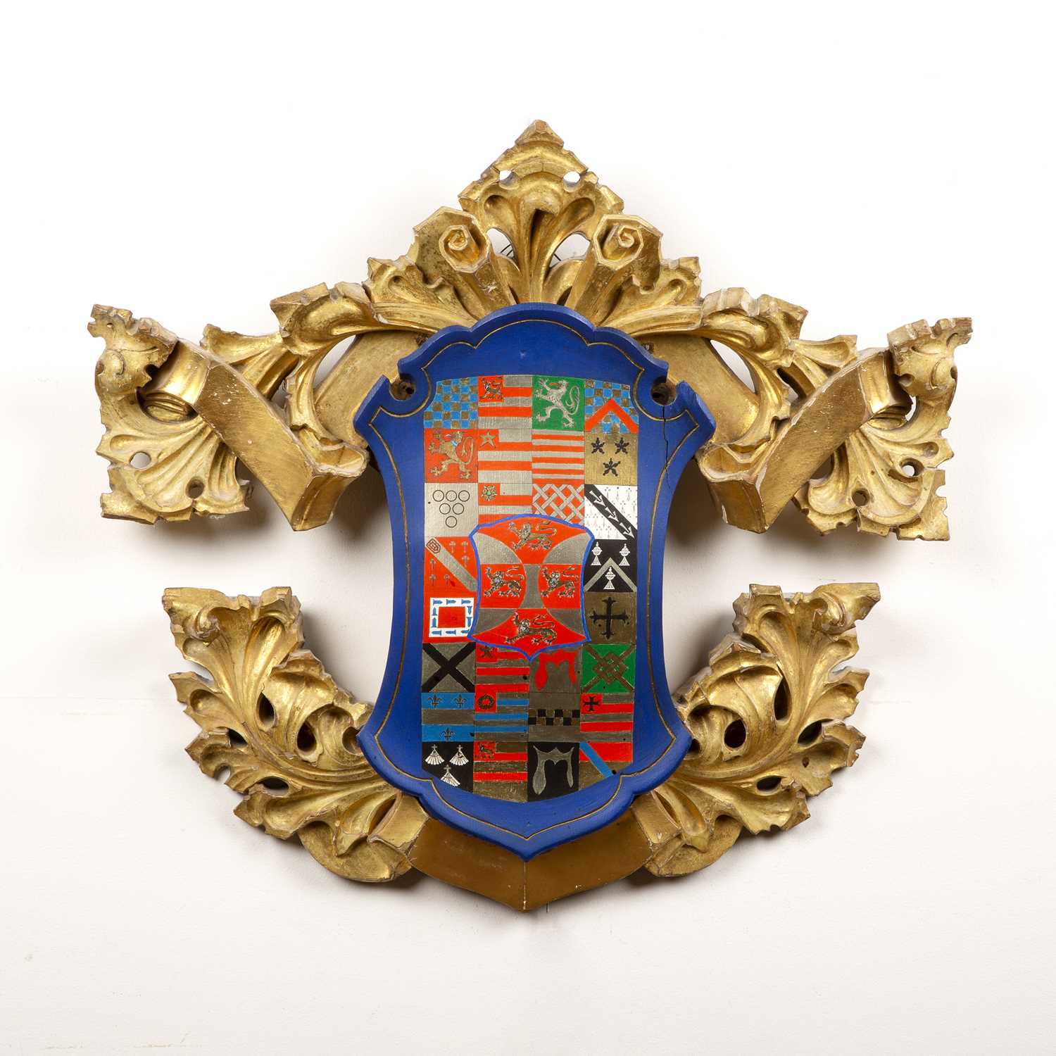 Lot 56 - John Lancaster (b.1930) armorial wooden,...