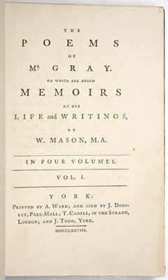 Lot 507 - [Gray (Thomas)]. Mason (W). 'The Poems of Mr...