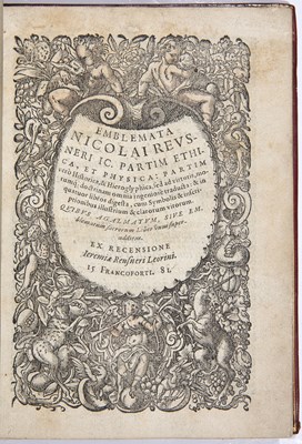 Lot 553 - Reusner (Nicolaus) (1545-1602): Emblemata...