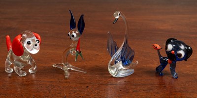 Lot 52 - A collection of approximately twenty-nine Murano miniature glass animals