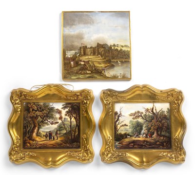 Lot 147 - A 19th century Derby porcelain plaque Chepstow...