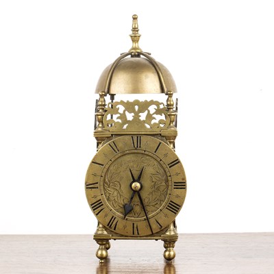 Lot 95 - Brass Lantern Clock case by Thomas Dyde of...