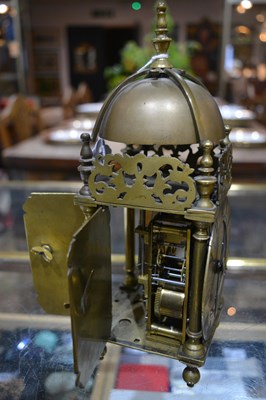 Lot 95 - Brass Lantern Clock case by Thomas Dyde of...