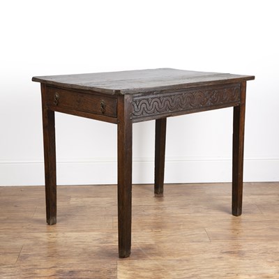 Lot 81 - Oak side table 18th/19th Century, with an end...