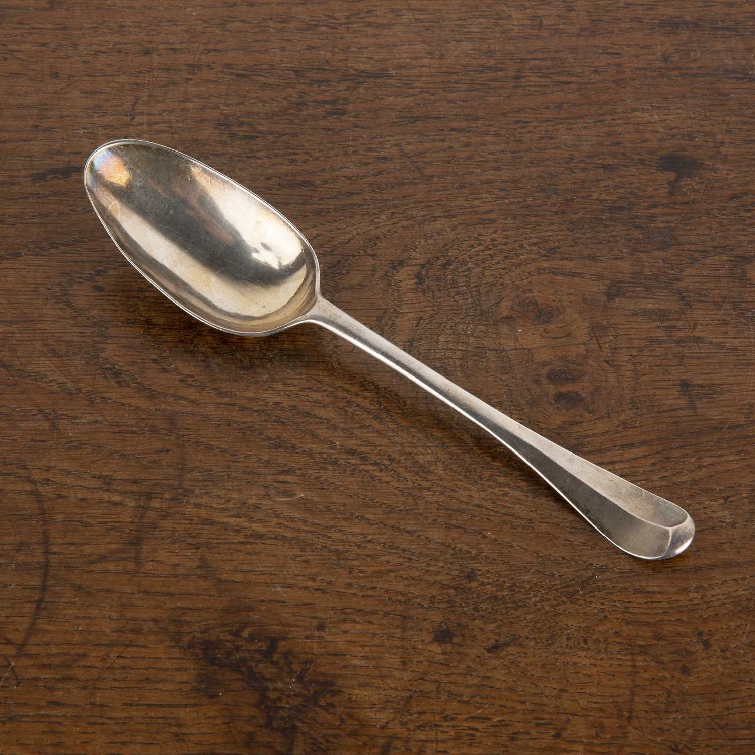 Lot 318 - George I silver Hanoverian pattern spoon with...