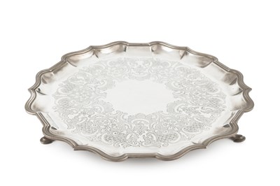 Lot 791 - A George V silver salver, with shaped border,...