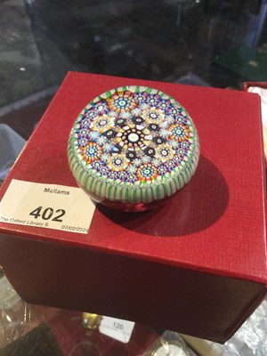 Lot 402 - A 20th century millefiori paperweight possibly...