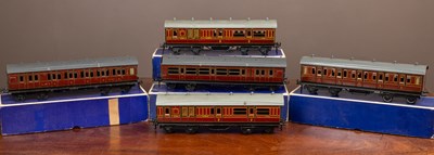 Lot 144 - A group of five possibly Bassett-Lowke Limited 0 gauge LMS carriages