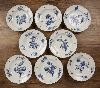 Lot 322 - Set of eight Meissen shallow bowls or dishes...