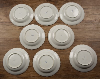 Lot 322 - Set of eight Meissen shallow bowls or dishes...