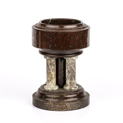 Lot 167 - A 19th century serpentine stone font with five...