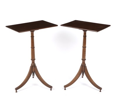 Lot 92 - A near pair of Edwardian mahogany wine tables...