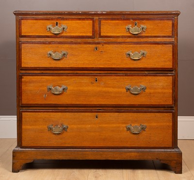 Lot 430 - A George III oak chest of drawers