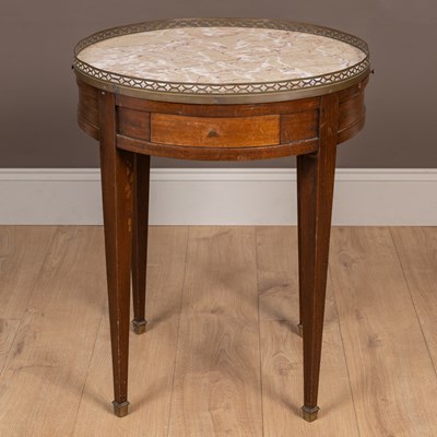 Lot 148 - A marble-topped mahogany occasional table
