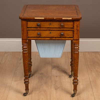 Lot 150 - A mid-19th century oak work table