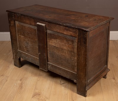 Lot 266 - An 18th century oak mule chest
