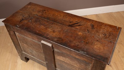 Lot 266 - An 18th century oak mule chest