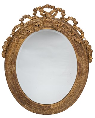 Lot 341 - An old gilt oval wall mirror