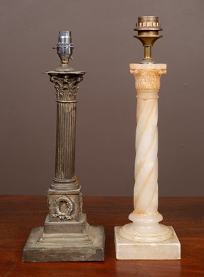 Lot 321 - Two table lamps of column form