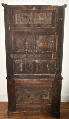 Lot 57 - Burr oak and pine two-part bookcase 19th...
