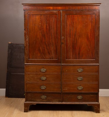 Lot 324 - A 19th century mahogany Channel Islands style wardrobe