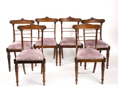 Lot 155 - A set of six Regency rosewood dining chairs...