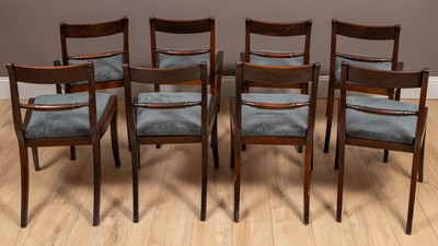 Lot 172 - Sixteen Regency style mahogany bar-back dining chairs