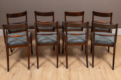 Lot 172 - Sixteen Regency style mahogany bar-back dining chairs