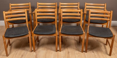Lot 176 - A set of eight Swedish oak dining chairs made by Soro Stole, Denmark 1961