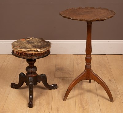 Lot 325 - A tripod table and a piano stool