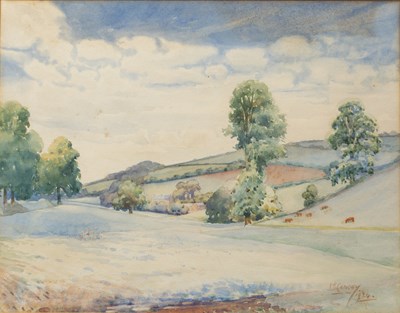 Lot 150 - V. F. Cancey Untitled: Landscape with grazing...