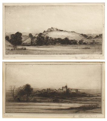 Lot 155 - Two etchings of castles Windsor Castle and...