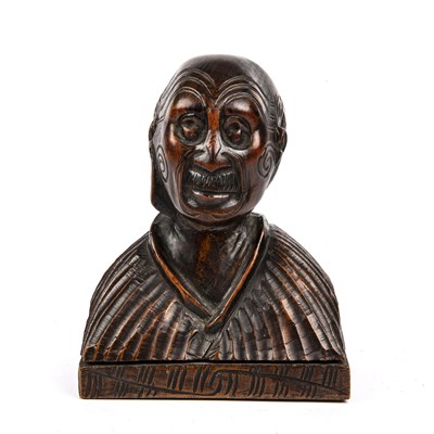 Lot 347 - An early 20th century carved wood bust of a...